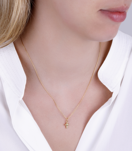 Colgante Cruz Oro 18k 7mm "Facile"