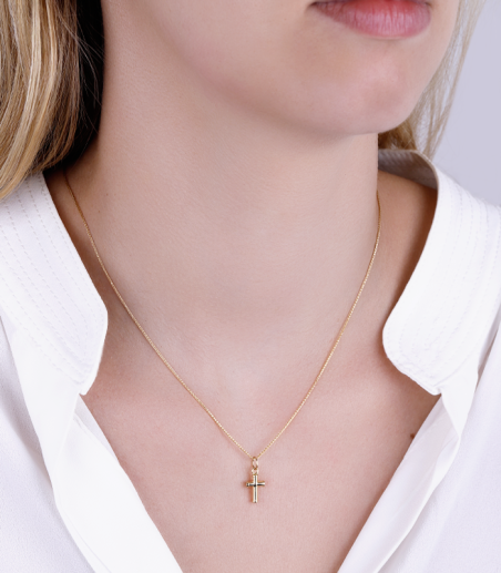 Colgante Oro 18k Cruz 10mm "Facile"