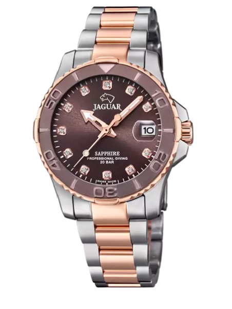 RELOJ JAGUAR WOMAN MARRON CORREA DE ACERO MUJER J871/2