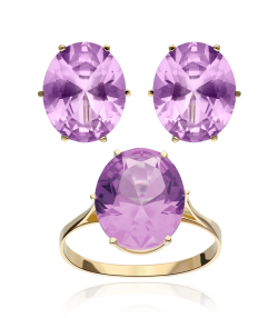 ANILLO "CHANTAL" AMATISTA ORO 18K
