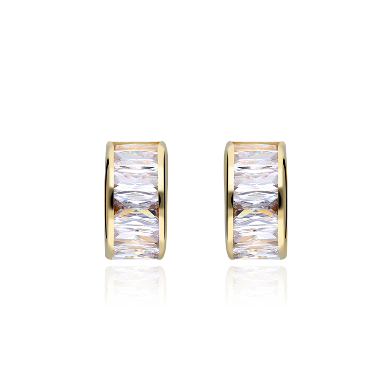 Pendientes Oro 18k circonitas baguette