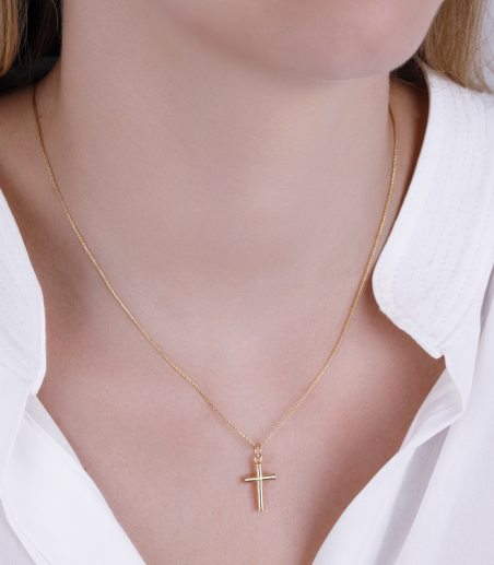 Colgante Oro 18k Cruz 15mm "Facile"