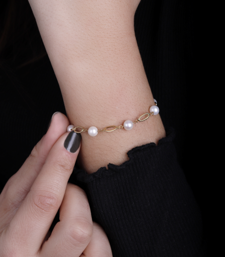 Pulsera "Andeo" Oro 18k. y perlas