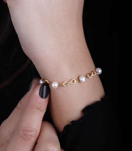 Pulsera "Infinite" Oro 18k. y perlas