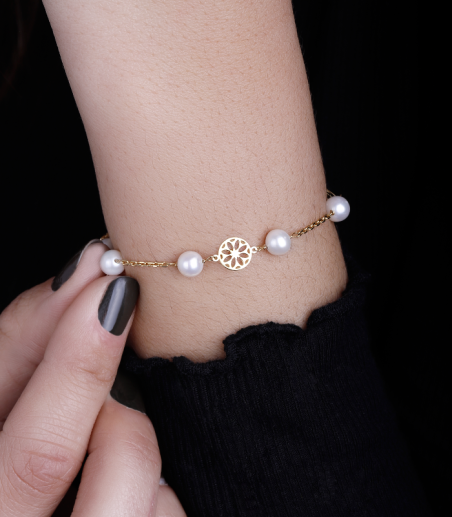 Pulsera Oro 18k y perlas cultivadas "Garden"