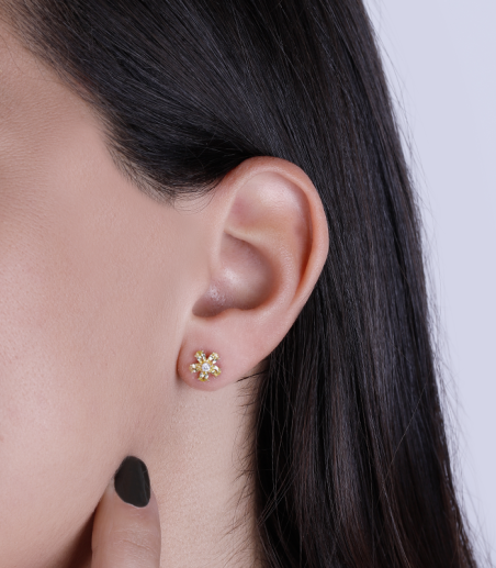 Pendientes Oro 18k citrino y circonitas "Surprise"