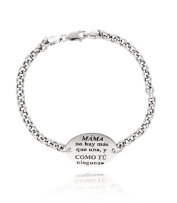 Pulsera  Mam    como t   ninguna  Plata de Ley