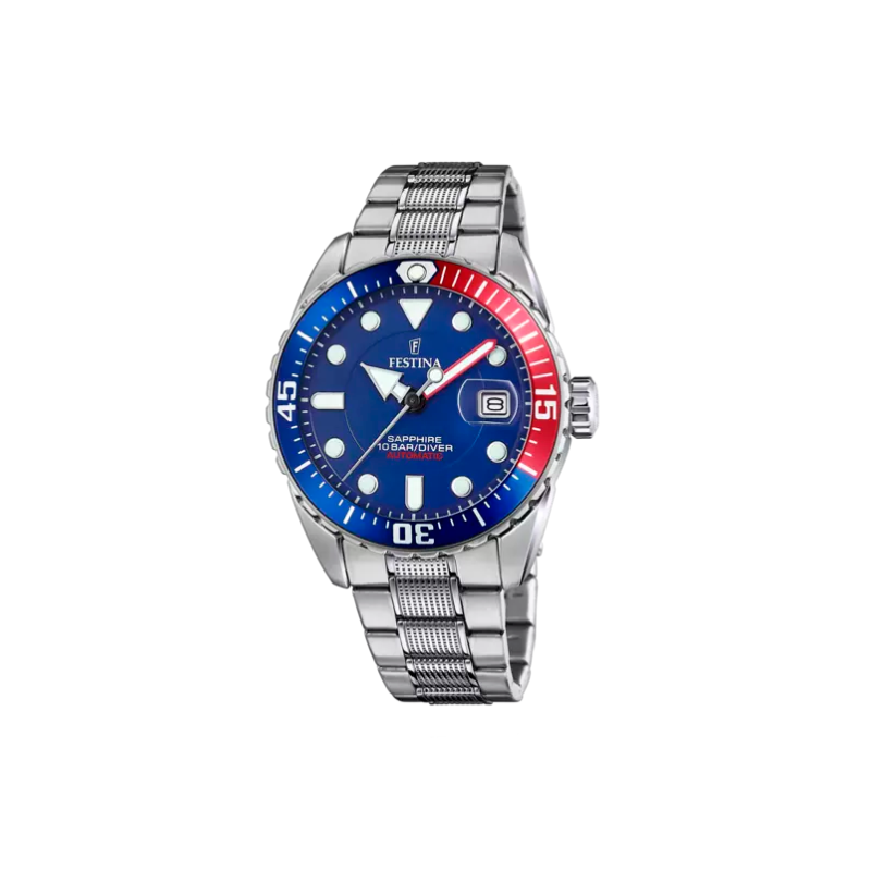 Reloj Festina Hombre Plateado y Azul Cronógrafo F20623/2