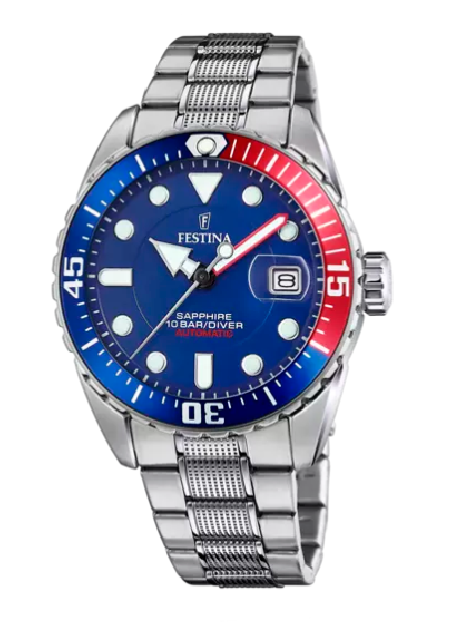 RELOJ FESTINA AUTOMATIC AZUL CORREA DE ACERO HOMBRE F20480/1