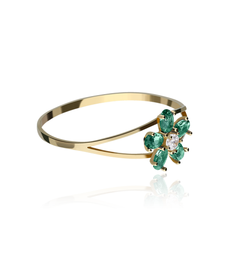 CONJUNTO "SURPRISE" ORO 18K CIRCONITAS VERDES