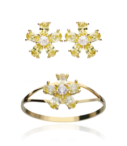 CONJUNTO "SURPRISE" ORO 18K CITRINOS AMARILLOS
