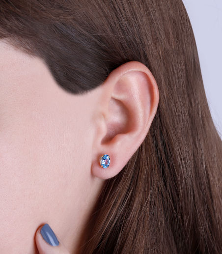 Pendientes Oro 18k Y Topacios Azules "Candy"