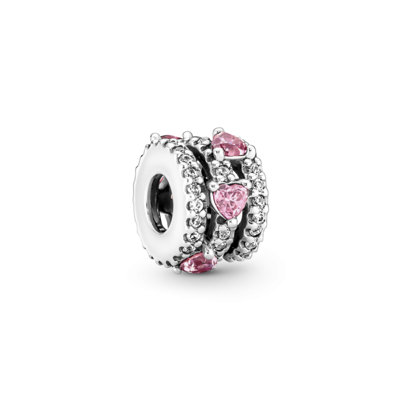 CHARM PANDORA PLATA DE LEY CORAZONES TRIPLE HALO BRILLANTE 791161C01