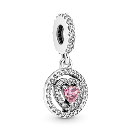 CHARM PANDORA COLGANTE PLATA CORAZON DOBLE HALO BRILLANTE 791476C01