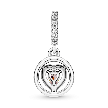 CHARM PANDORA COLGANTE PLATA CORAZON DOBLE HALO BRILLANTE 791476C01