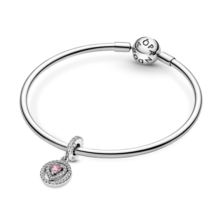 CHARM PANDORA COLGANTE PLATA CORAZON DOBLE HALO BRILLANTE 791476C01