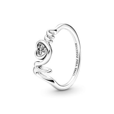 Anillo Pandora plata de ley mama corazón pavé 191149C01