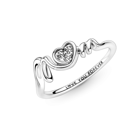 Anillo Pandora plata de ley mama corazón pavé 191149C01