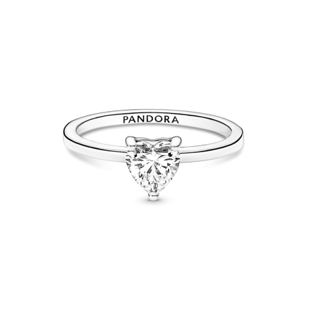 ANILLO PANDORA SOLITARIO PLATA DE LEY CORAZON BRILLANTE 191165C01