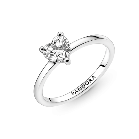 ANILLO PANDORA SOLITARIO PLATA DE LEY CORAZON BRILLANTE 191165C01