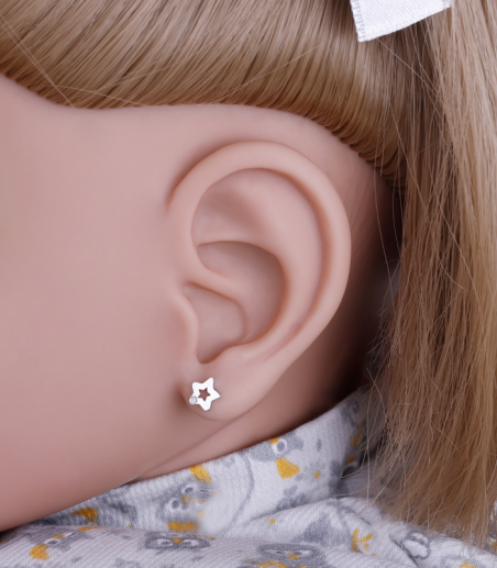 Pendientes Oro blanco 18k y diamantes 0.01cts "Pirlanta"