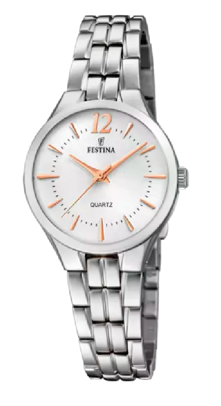 RELOJ FESTINA PETITE PLATA CORREA DE ACERO MUJER F20216/1