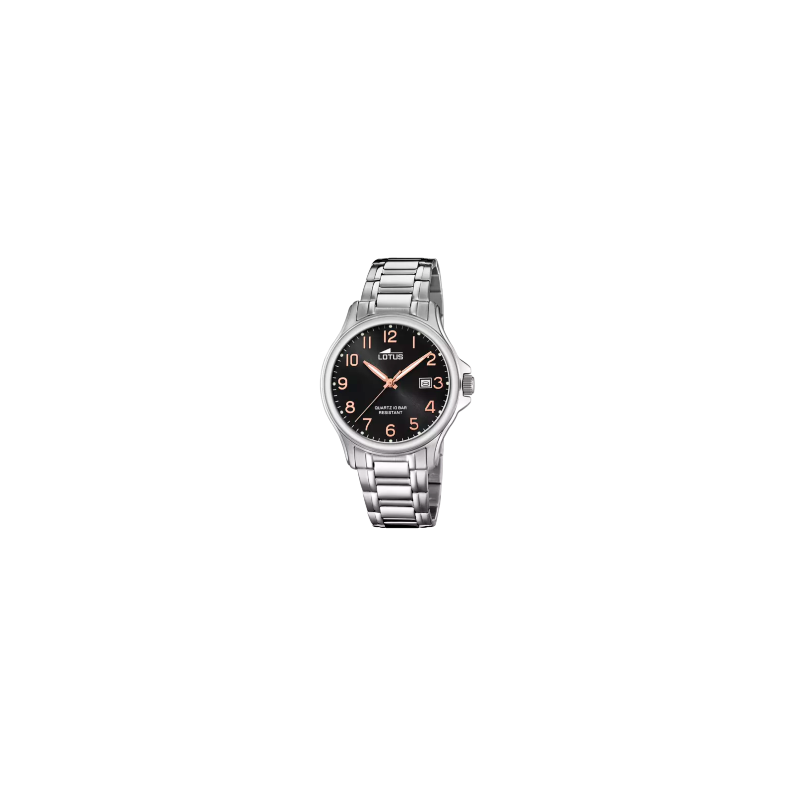 Lotus Orologio Uomo 18645/3 - Acciaio, Quadrante Nero, Indici Arabi, Vetro Minerale, 40mm, Al Quarzo