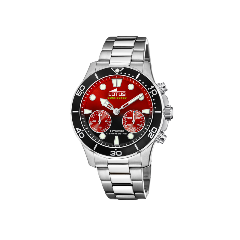 RELOJ LOTUS ROJO CORREA DE ACERO HOMBRE 18800/7