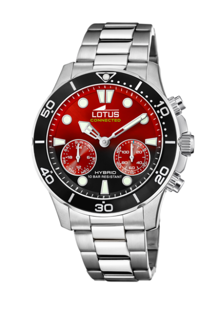 RELOJ LOTUS ROJO CORREA DE ACERO HOMBRE 18800/7