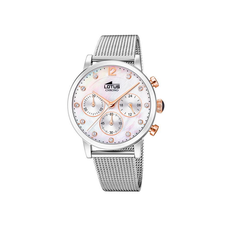 RELOJ LOTUS TRENDY 18676/1 CORREA BLANCO ACERO MUJER DE