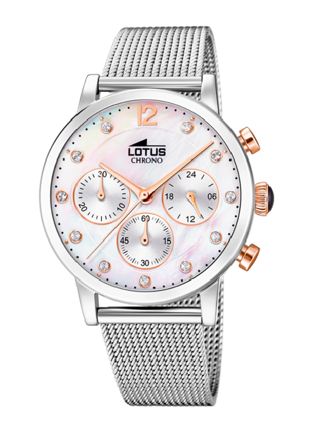 RELOJ LOTUS TRENDY BLANCO CORREA DE ACERO MUJER 18676/1