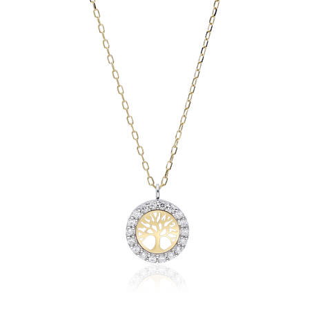Gargantilla Oro bicolor 18k y circonitas "Dakota"