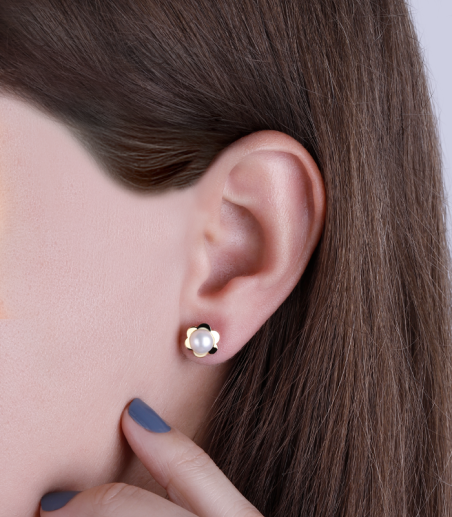 Pendientes Oro 18k y perlas "Badesi"