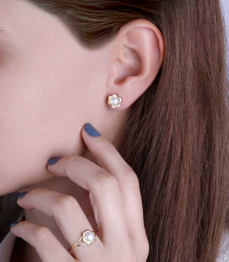 Conjunto Oro 18 k y Perlas cultivadas "Badesi"