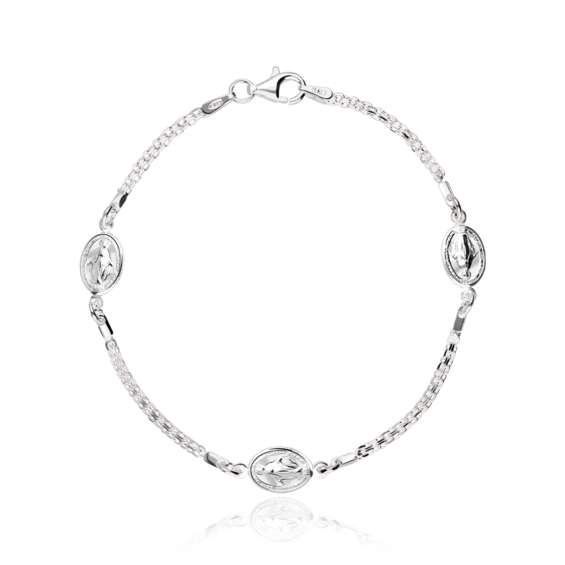 PULSERA PLATA DE LEY CON VIRGENES MILAGROSAS 0610797