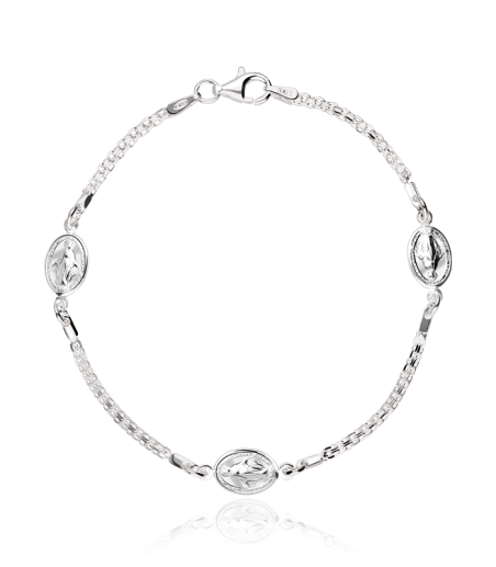 PULSERA PLATA DE LEY CON VIRGENES MILAGROSAS 0610797