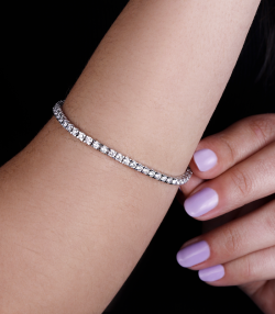 PULSERA RIVIERE DE DIAMANTES 4.65 CTS ORO BLANCO 18K