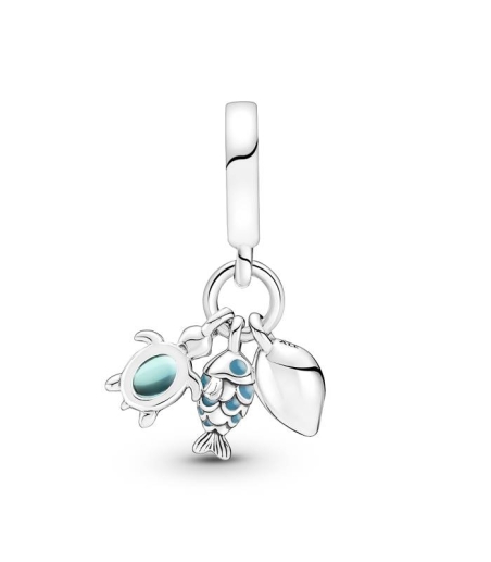 PANDORA CHARM TRIPLE TORTUGA PEZ Y CONCHA 791697C01