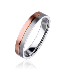Alianza Nexo Oro Rosa y Blanco 18k 4 mm