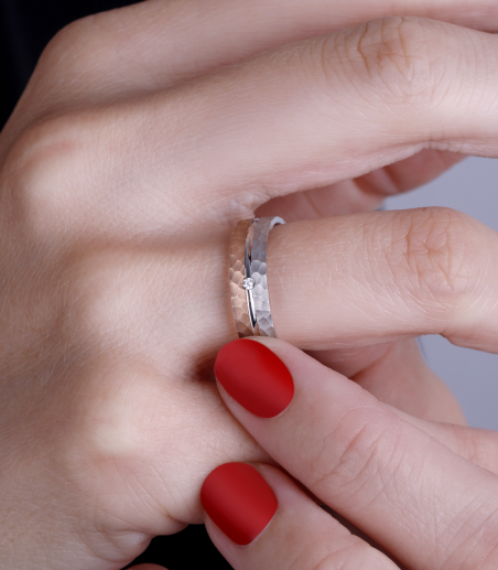 Alianza "Nexo" Oro bicolor 18k y diamante 3100181