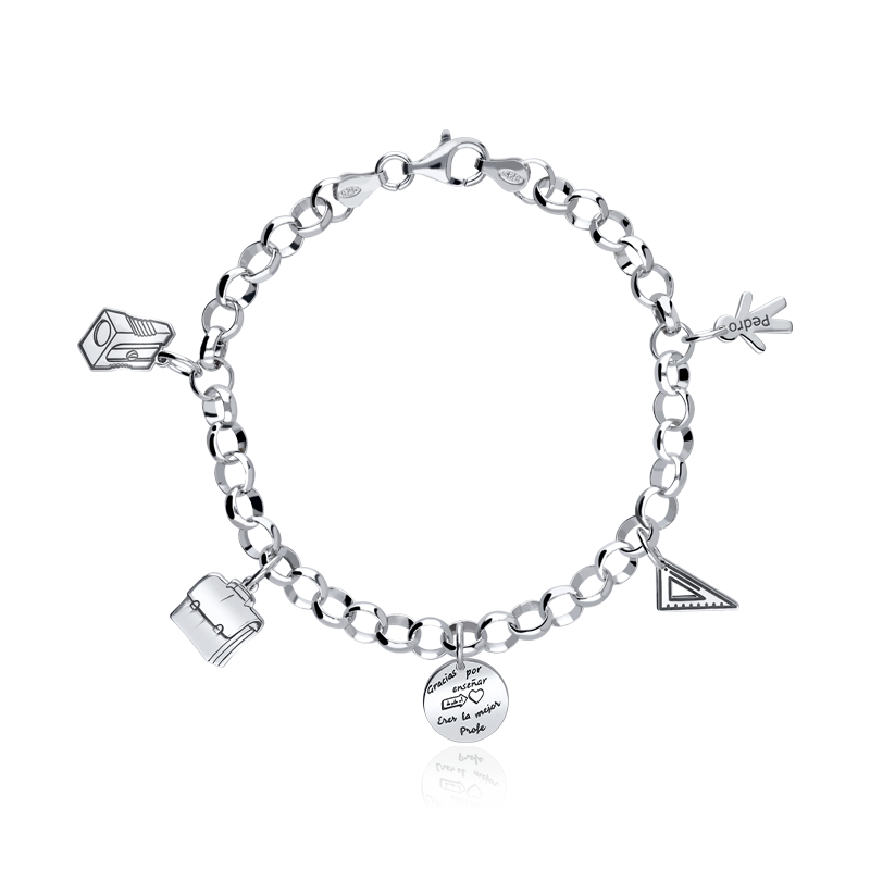 PULSERA "BAIRO" PARA PROFE PLATA DE LEY