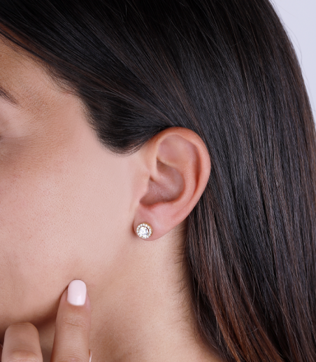 Pendientes Oro 18k y circonitas "Plánete"