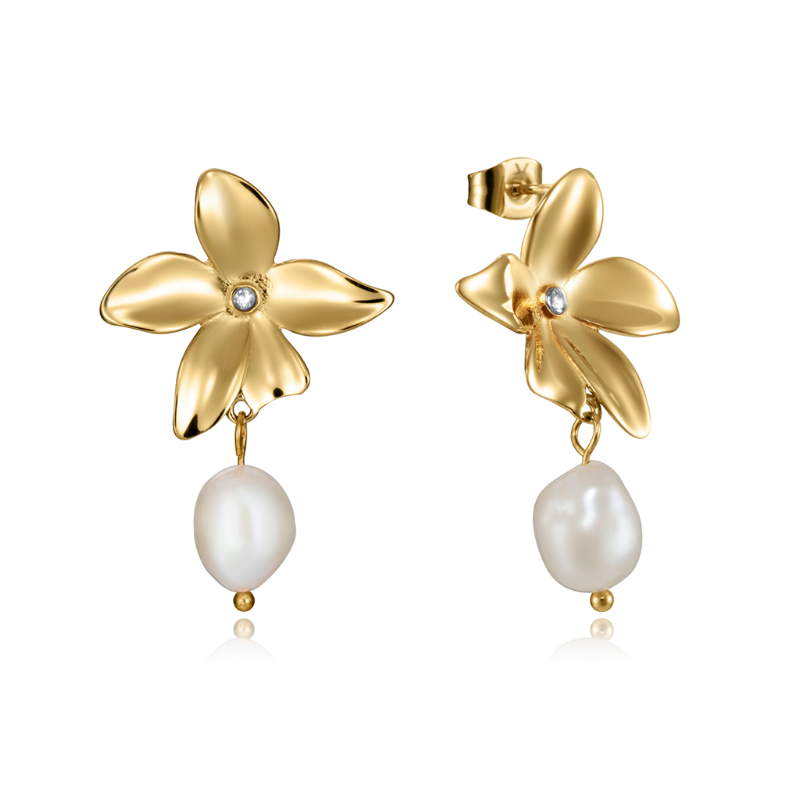 PENDIENTES VICEROY CHIC PERLA ACERO DORADO MUJER 15116E01016