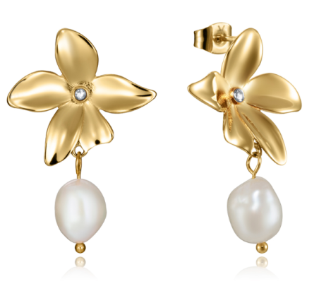 PENDIENTES VICEROY CHIC PERLA ACERO DORADO MUJER 15116E01016