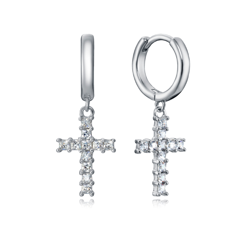 PENDIENTES VICEROY TREND PLATA CRUZ CON CIRCONITAS MUJER 13028E000-30