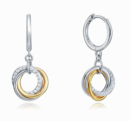 Pendientes Viceroy elegant plata anillas bicolor mujer 13033E100-39