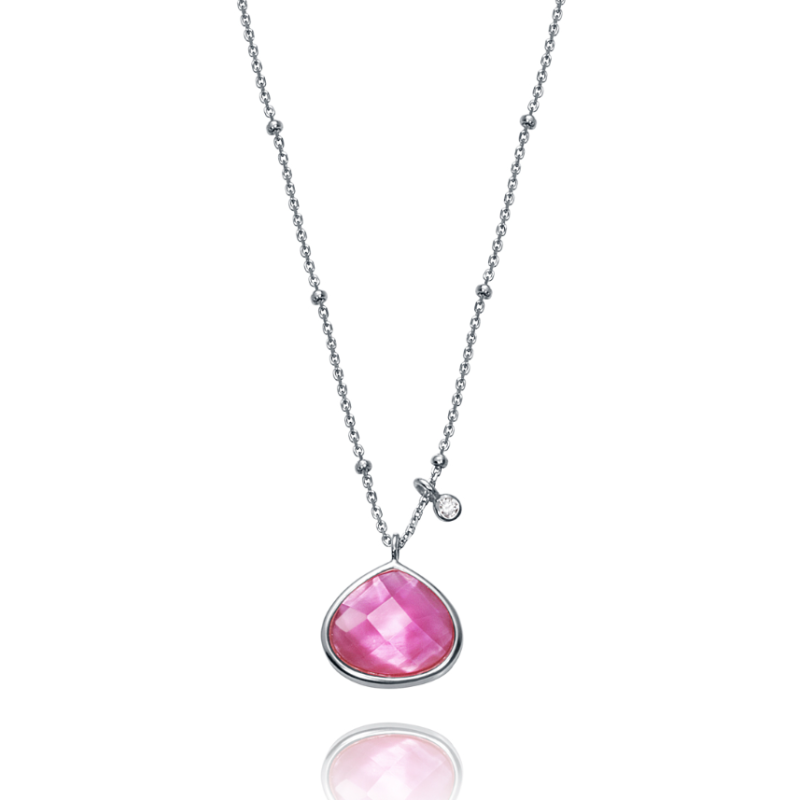 COLGANTE VICEROY PLATA CON PIEDRA ROSA MUJER 85000C100-47