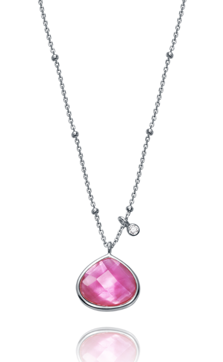 COLGANTE VICEROY PLATA CON PIEDRA ROSA MUJER 85000C100-47