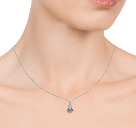 COLGANTE VICEROY TREND PLATA PERLA NEGRA Y CIRCONITA MUJER 5054C000-65