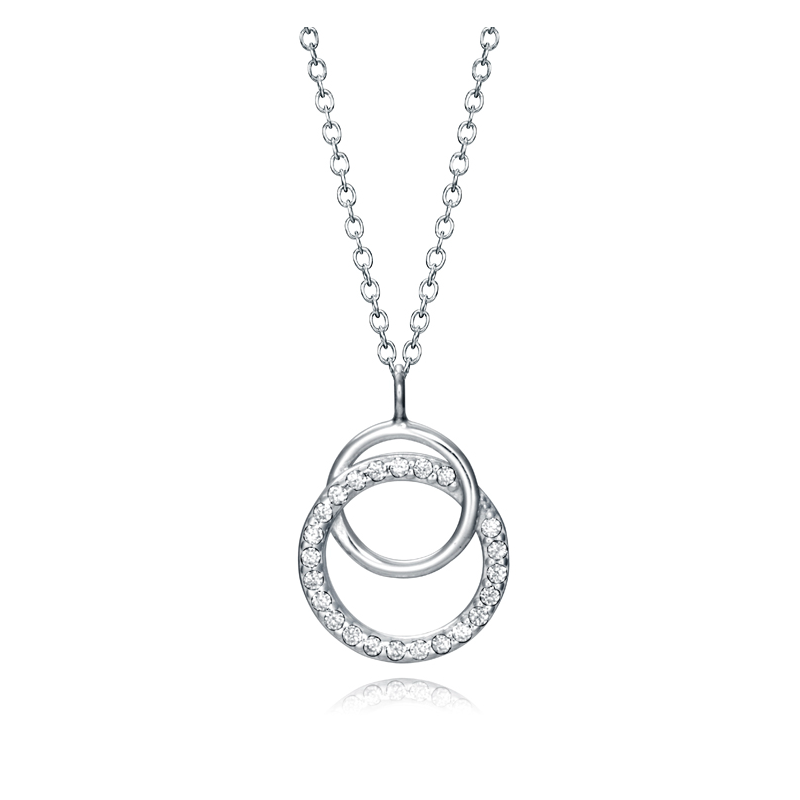 COLLAR VICEROY CLASICA PLATA DOBLE ARO CIRCONITAS MUJER 5110C000-38